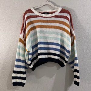 Lulus Charli Blue Striped Knit Sweater